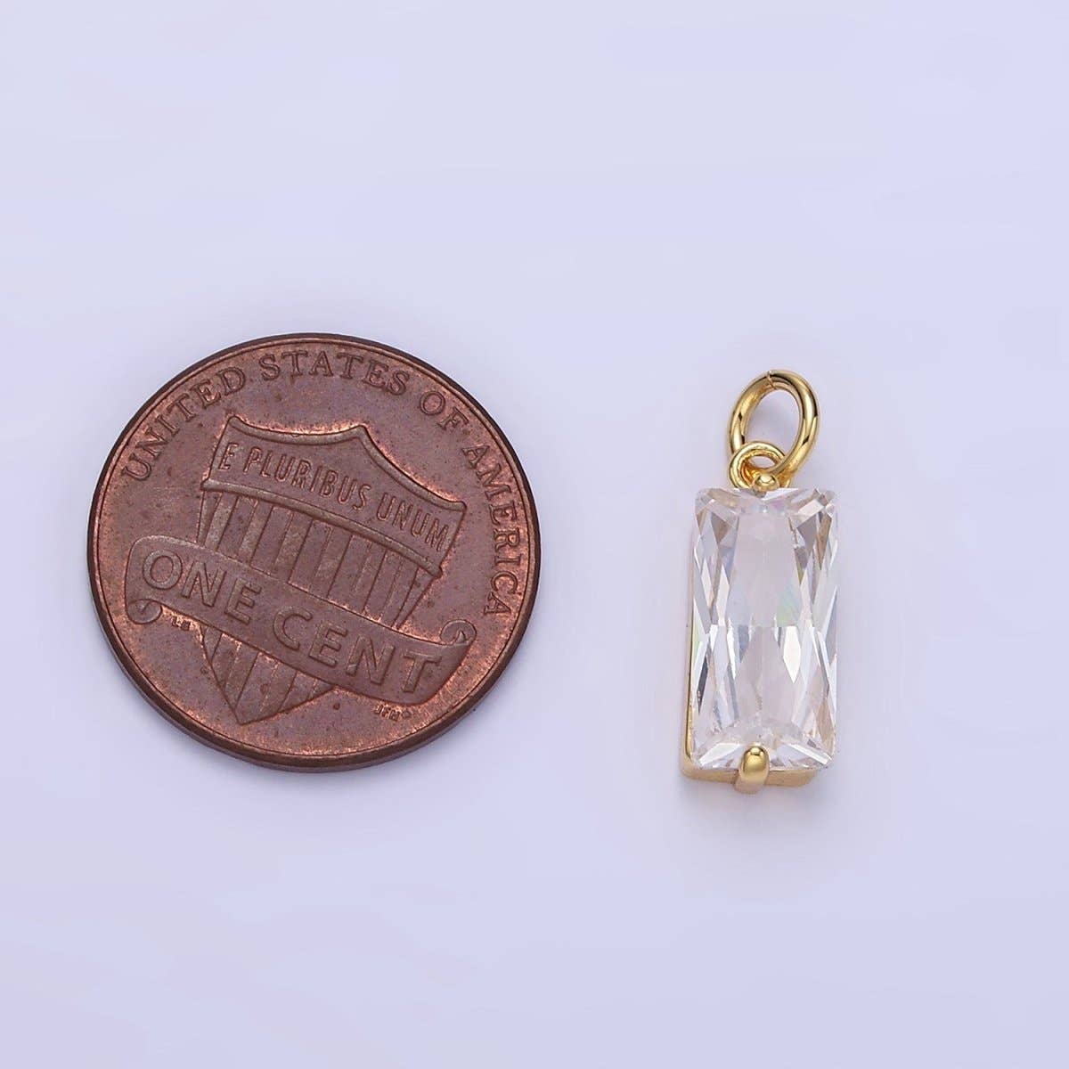 baguette criss cut CZ charm