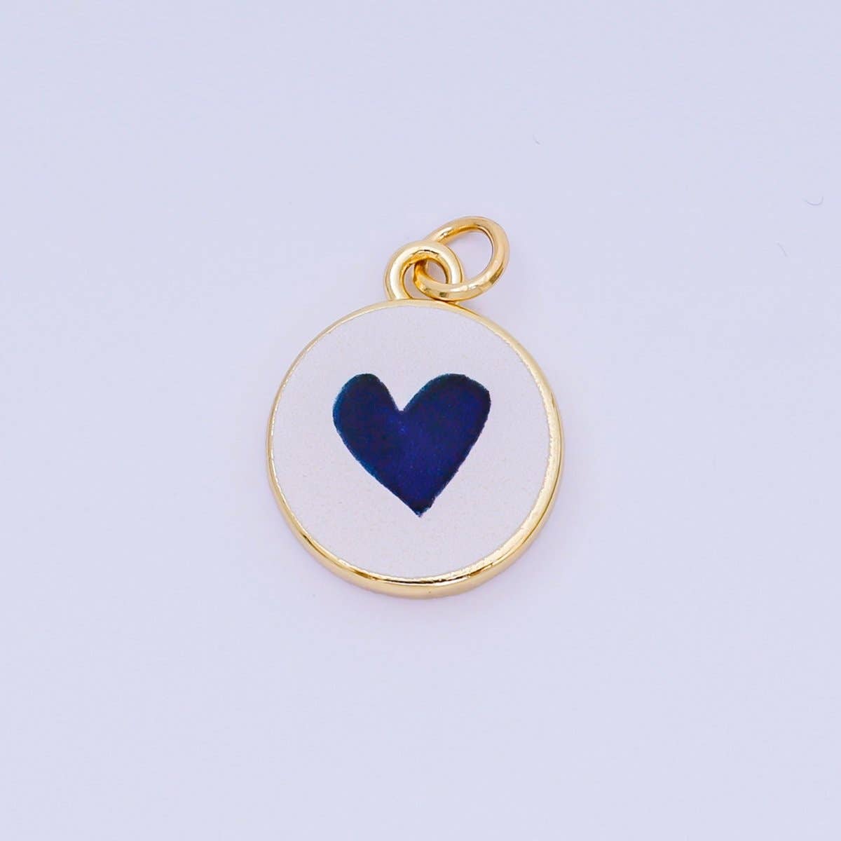 navy blue heart enamel charm