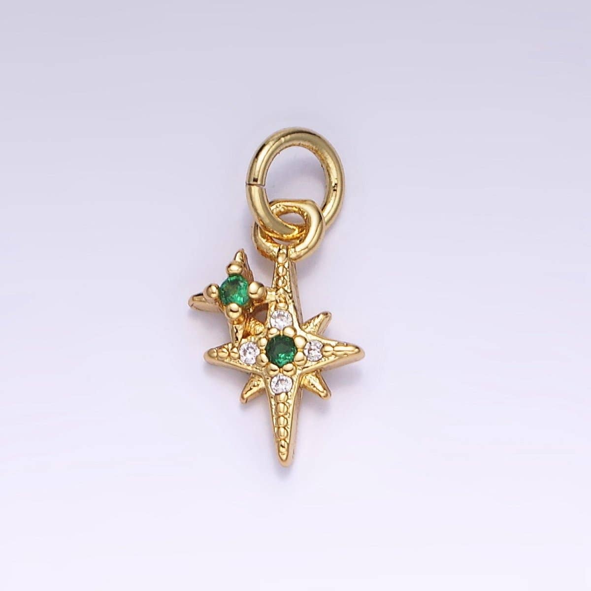 green gem multi-star charm