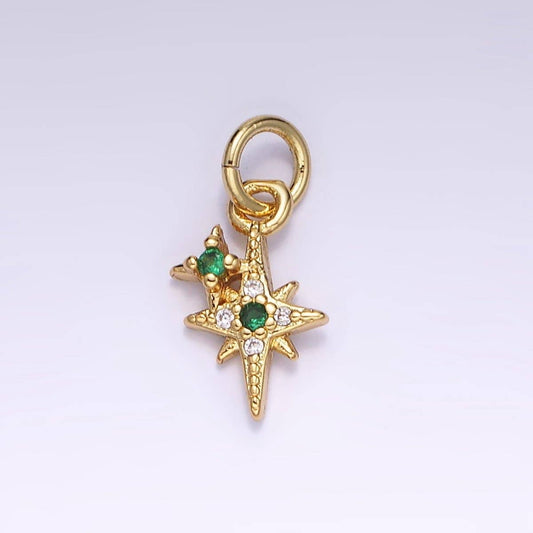 green gem multi-star charm