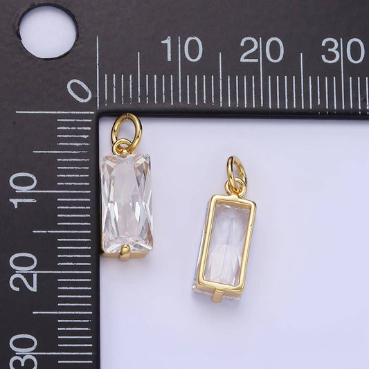 baguette criss cut CZ charm
