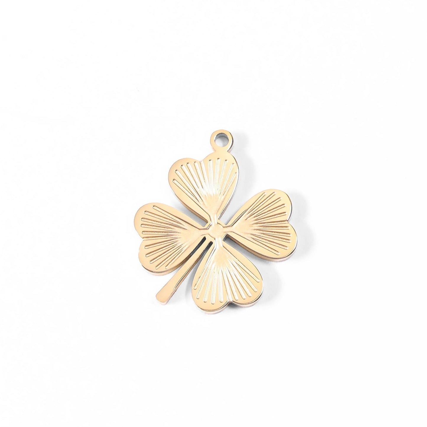 gold four leaf clover charm