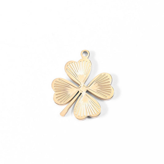 gold four leaf clover charm