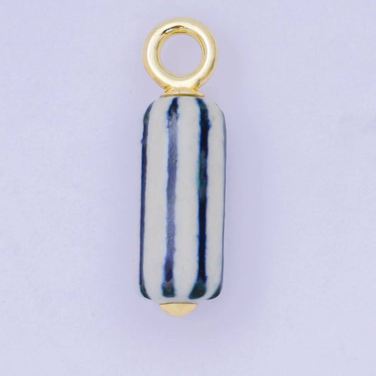 pinstripe porcelain charm