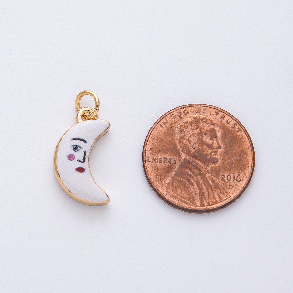 enamel moon charm