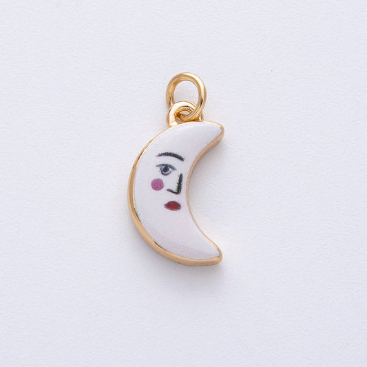 enamel moon charm