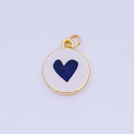 navy blue heart enamel charm