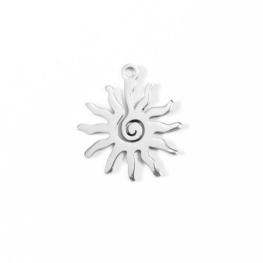 silver spiral sun charm
