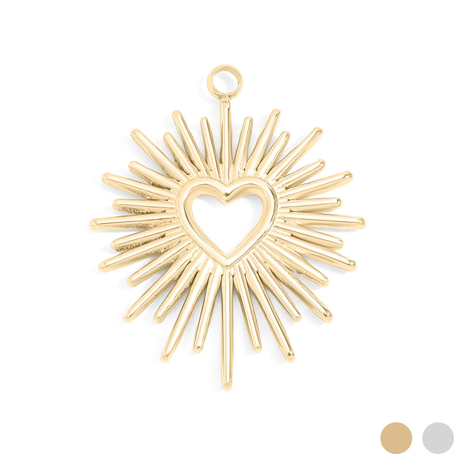 gold bursting heart charm
