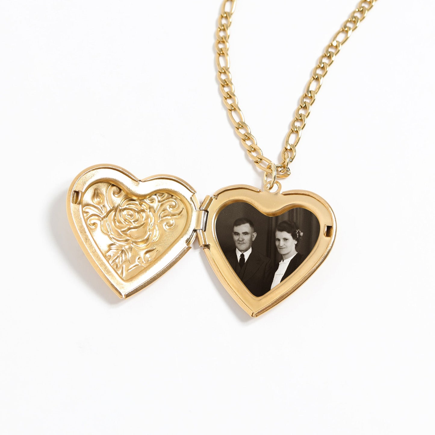 gold floral locket