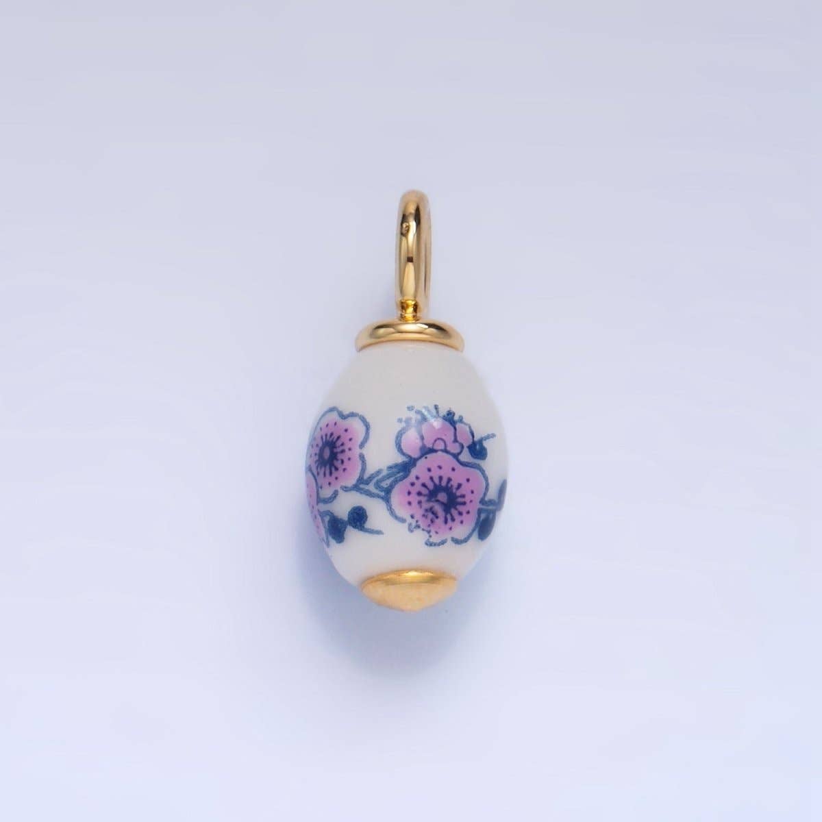 floral ceramic charm