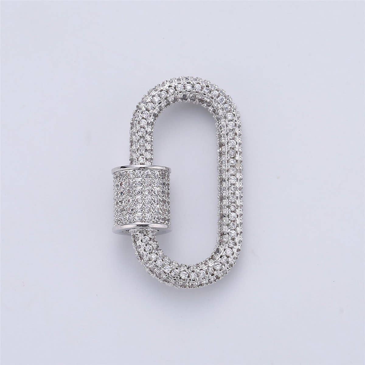 gold micro pave carabiner clasp