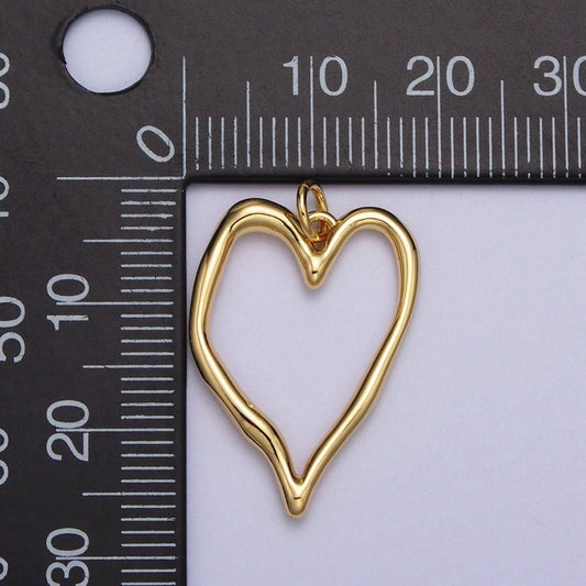gold hammered heart
