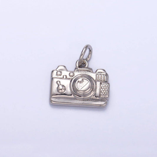 silver camera charm