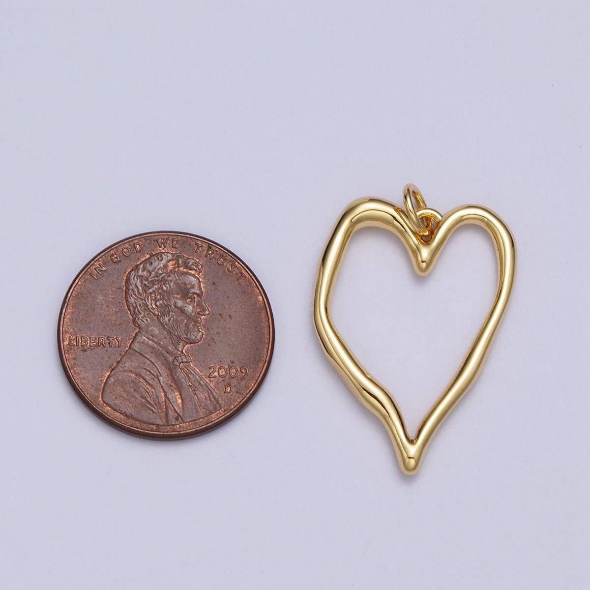 gold hammered heart