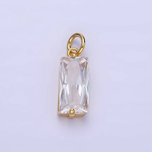 baguette criss cut CZ charm