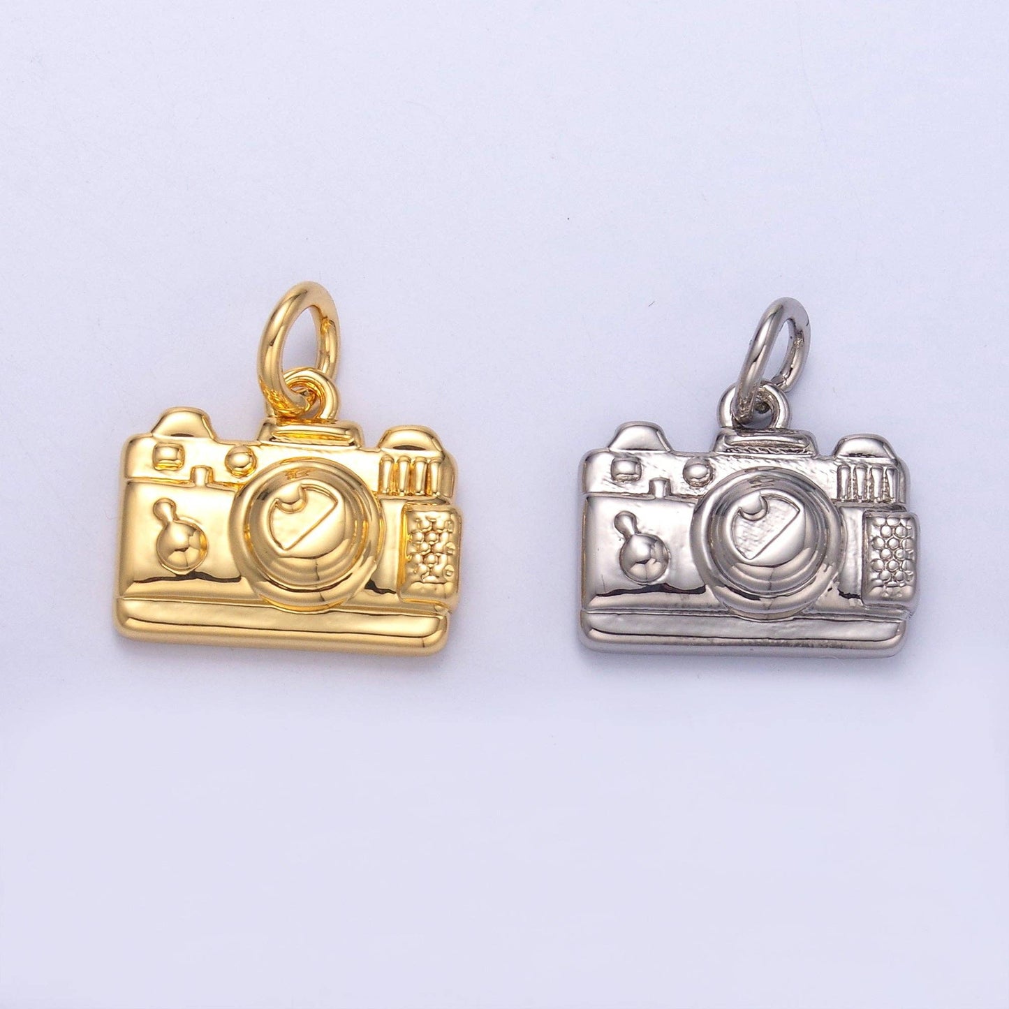 silver camera charm