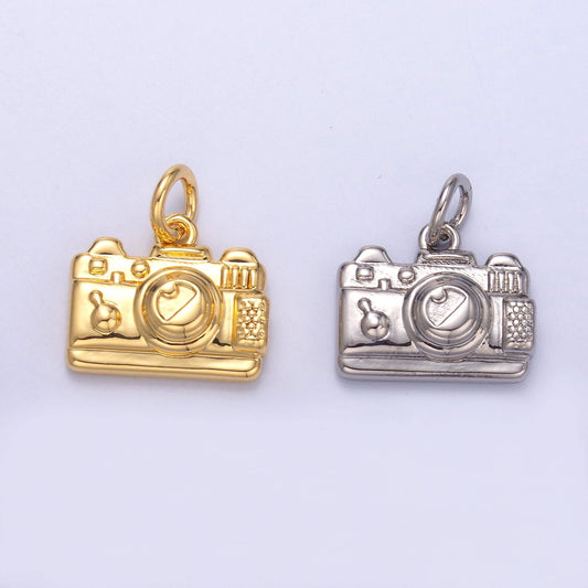silver camera charm