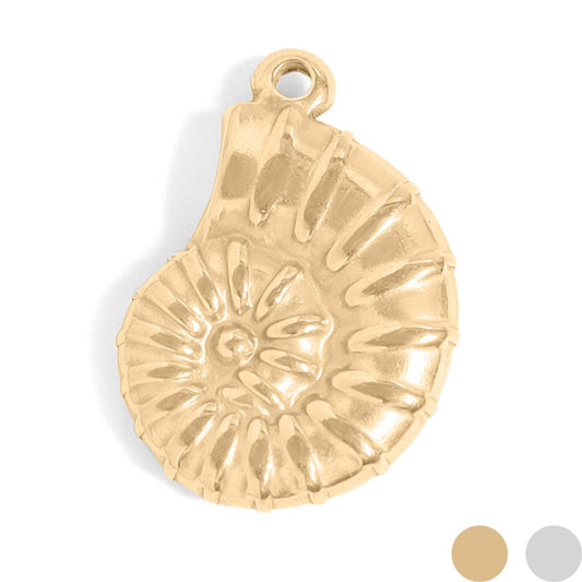 gold spiral shell charm